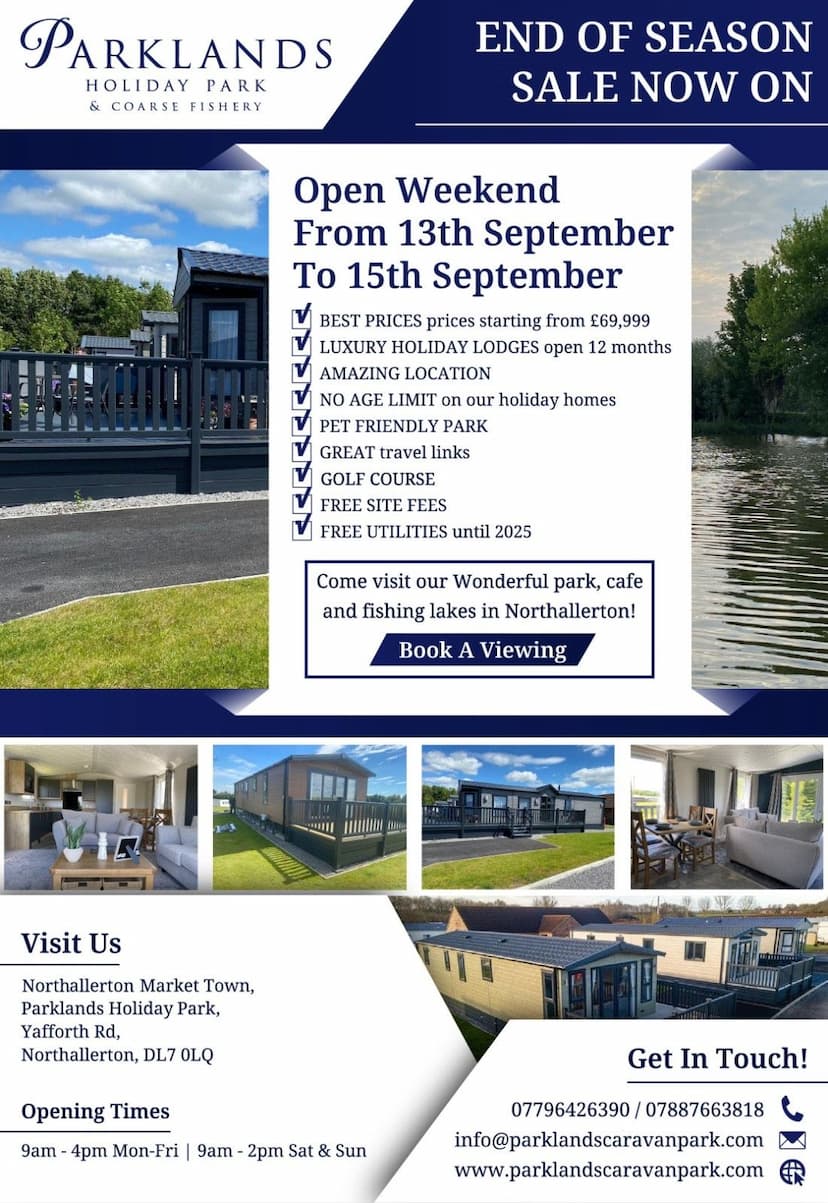 OPEN WEEKEND AT PARKLANDS HOLIDAY PARK